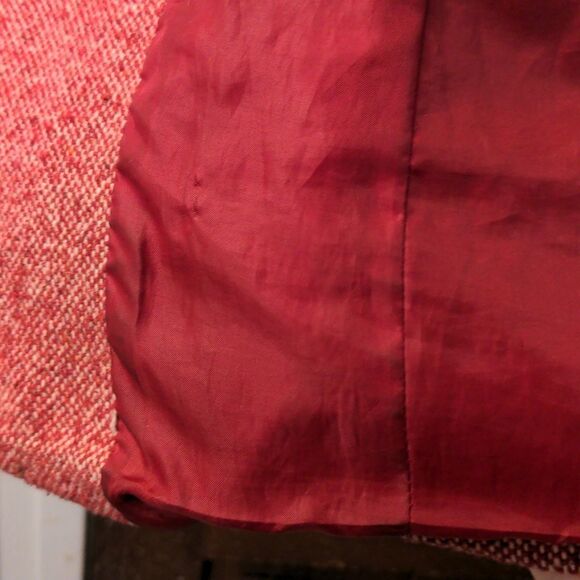 Mudd Red + White Hooded Double Breasted Wool Blend Peacoat - Picture 14 of 15